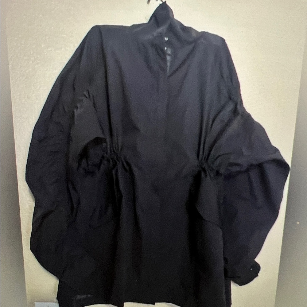 Fabletics Detachable Black Hooded Oversized Giana Jacket, Size Large - Picture 10 of 13